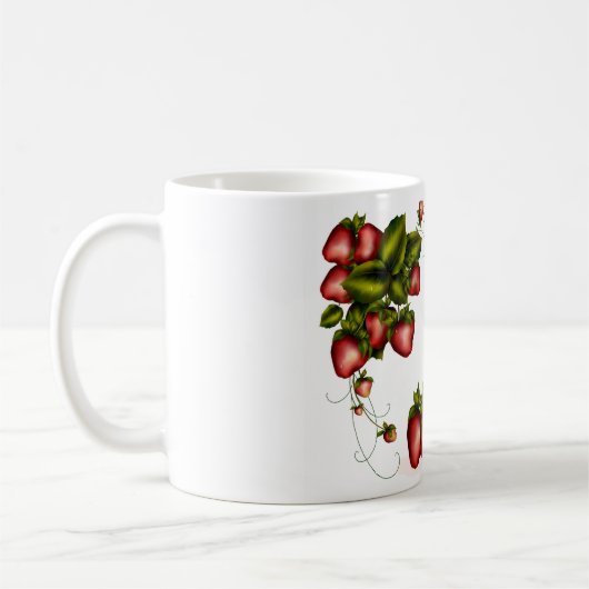 いちごのマグを持つ小さいマウス コーヒーマグカップ (左)