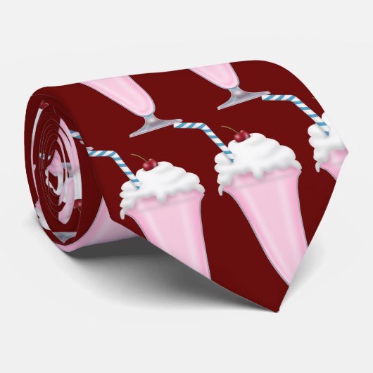 いちごのミルクセーキのタイ ネクタイ (ロール)