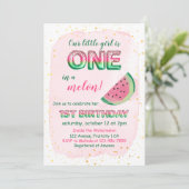 いちごのメロンちゃん 1歳の誕生日パーティー招待状 招待状 (スタンド正面)