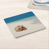 いちごのヤドカリ| Coenobita Perlatus スクエアペーパーコースター (アングル)