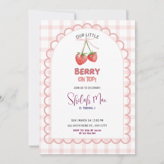 いちごの上の苺 招待状 (正面)