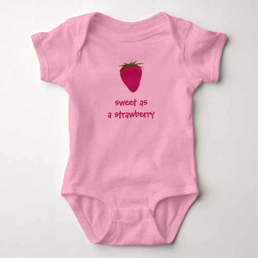 いちごの乳児のTシャツ ベビーボディスーツ (正面)