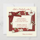 いちごの夏のパーティの招待状 招待状 (正面)