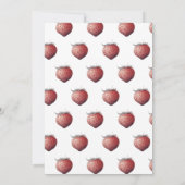 いちごの女の子の1歳の誕生日 招待状 (裏面)