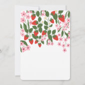 いちごの女の子 1歳の誕生日 招待状 (裏面)