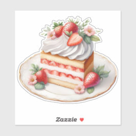 いちごの層のケーキ ステッカー | かわいいデザート シール