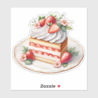 いちごの層のケーキ ステッカー | かわいいデザート シール