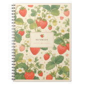 いちごの庭の花柄ノートブック ノートブック (正面)