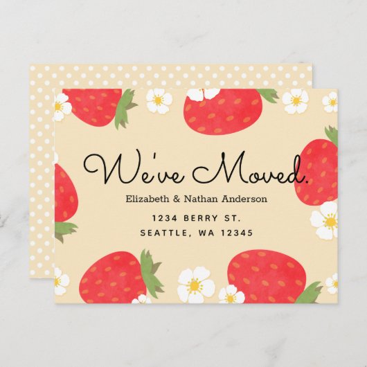 いちごの引越しお知らせポストカード 案内ポストカード (正面/裏面)