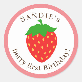 いちごの招待状封シールステッカー ラウンドシール
