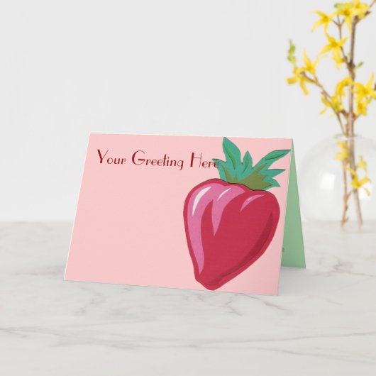 いちごの挨拶状 カード (黄色い花)