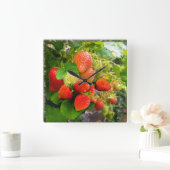 いちごの時間~の時計 スクエア壁時計 (ホーム)