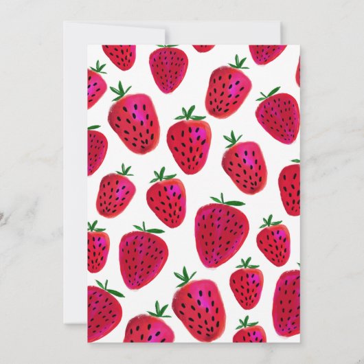 いちごの最初誕生日の招待状 招待状 (裏面)