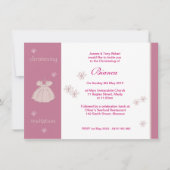 いちごの服の《キリスト教》洗礼式や命名式の招待状 招待状 (正面)