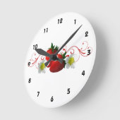 いちごの柱時計 ラウンド壁時計 (傾斜)