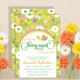 いちごの植物学的なベイビーシャワーの招待状 招待状