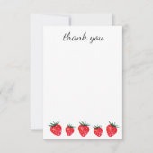 いちごの水彩画はノート感謝していしています サンキューカード (正面)