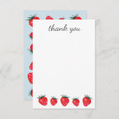 いちごの水彩画はノート感謝していしています サンキューカード (正面/裏面)