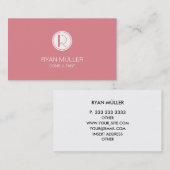 いちごの氷の専門の上品およびモノグラム 名刺 (正面/裏面)