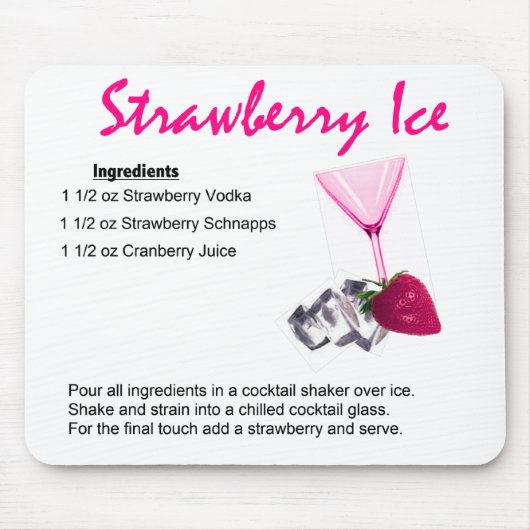 いちごの氷 マウスパッド (正面)