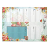 いちごの甘いおやつ 7 日間食事プランナー ノートパッド (正面)