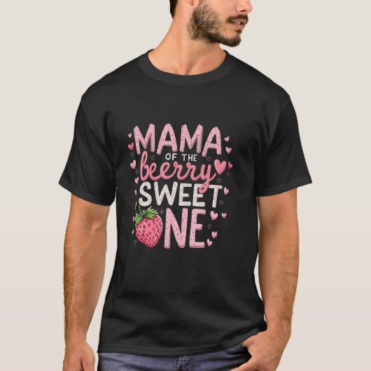 いちごの甘いプリンセスのママ 初めての誕生日 Tシャツ (正面)