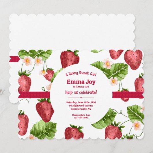 いちごの甘さ 招待状 (正面/裏面)