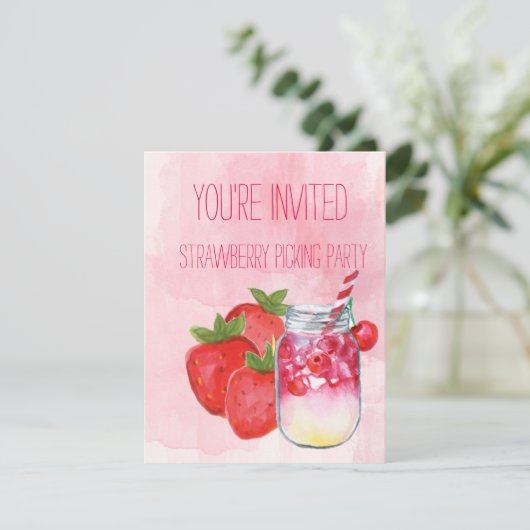 いちごの盗品のパーティの招待状 招待状 (スタンド正面)