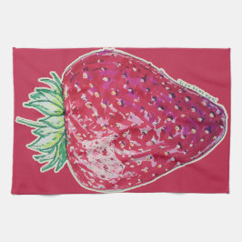 いちごの立体イラスト キッチンタオル