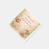 いちごの花のベビーシャワー スタンダードカクテルナプキン (角)