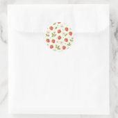 いちごの花の夏パターン ラウンドシール (バッグ)