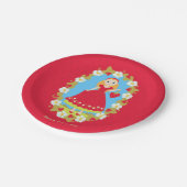 いちごの誕生会の女の子 ペーパープレート (アングル)