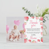 いちごの誕生日パーティー感謝カード サンキューカード (スタンド正面)