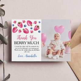 いちごの誕生日パーティー感謝カード サンキューカード