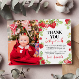 いちごの誕生日パーティー感謝カード サンキューカード