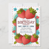 いちごの誕生日パーティー 招待状 (正面)