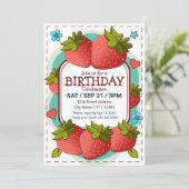 いちごの誕生日パーティー 招待状 (スタンド正面)