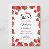 いちごの誕生日招待状 招待状 (正面)