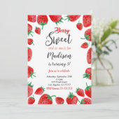 いちごの誕生日招待状 招待状 (スタンド正面)