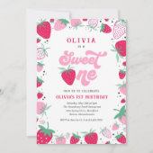 いちごの誕生日 バーガンディ スイートな誕生日パーティー 招待状 (正面)