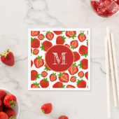 いちごの赤いパターン スタンダードカクテルナプキン (インサイチュ)