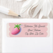 いちごの返送先ラベル ピンク コテージコア ラベル (インサイチュ)