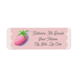 いちごの返送先ラベル ピンク コテージコア ラベル