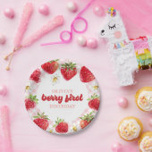 いちごの1歳の誕生日 ペーパープレート (パーティー)
