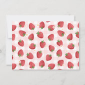 いちごの1歳誕生日感謝カード 招待状 (裏面)