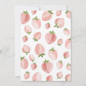 いちごの1歳誕生日招待状 女の子 招待状 (裏面)