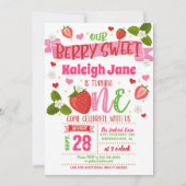 いちごの1歳誕生日招待状 - ONE - CWU 招待状 (正面)