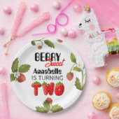いちごの2歳の誕生日 ペーパープレート (パーティー)