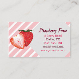 いちごは縞で飾ります 名刺