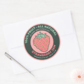 いちごアイコンのラベル ラウンドシール (封筒)